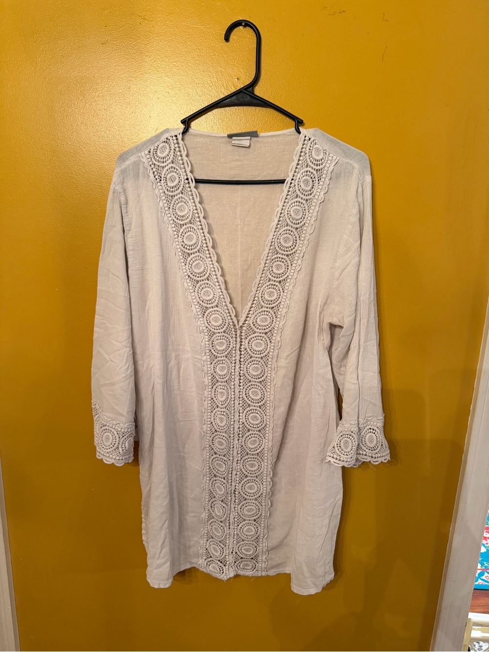 La Blanca White Crochet Trim Swim Coverup